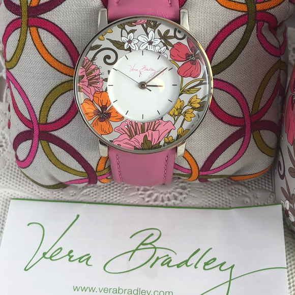 Vera Bradley Accessories - Vera Bradley Watch Tea Garden Breast Cancer Watch